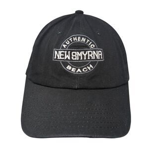 New Smyrna Authentic Beach Slideback Baseball Cap Black OS Adjustable 6 Panel